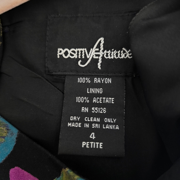 VINTAGE Floral Cheetah Dress Size 4 Petite - Picture 9 of 9